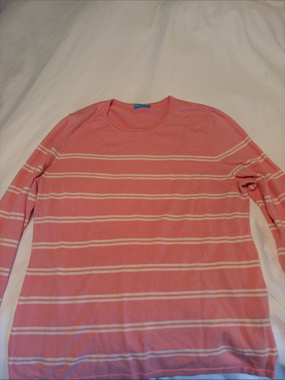 J. McLaughlin Pink and Cream StripedPoet Sweater